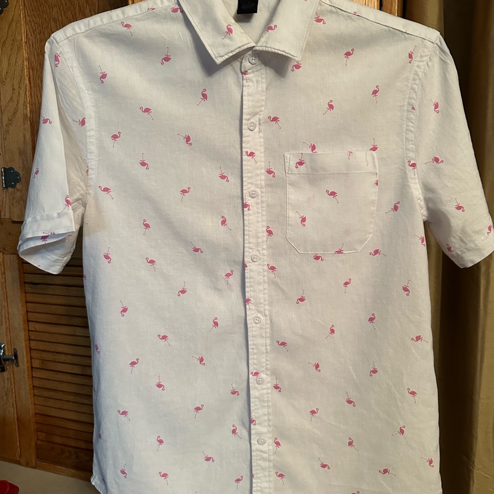 Magaschoni Shirt w/ pink flamingos